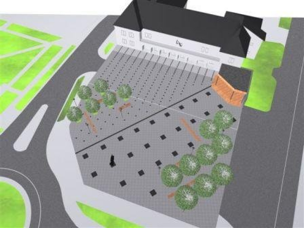 Wizualizacja placu przed Tarnogrodzkim Ośrodkiem Kultury (FOTO)