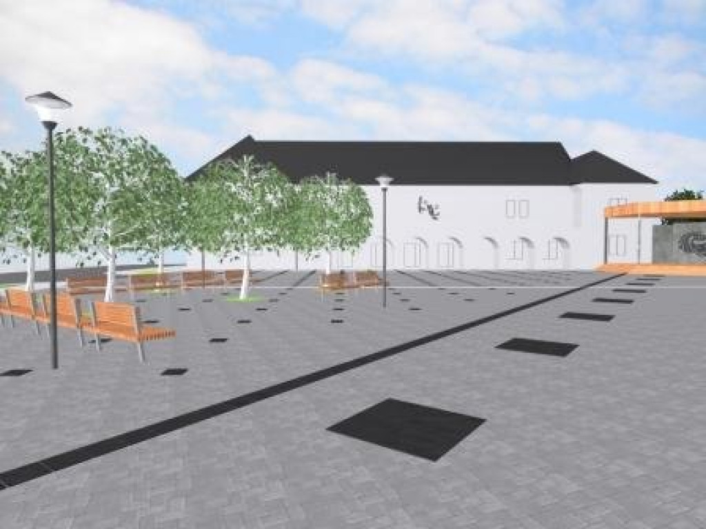 Wizualizacja placu przed Tarnogrodzkim Ośrodkiem Kultury (FOTO)