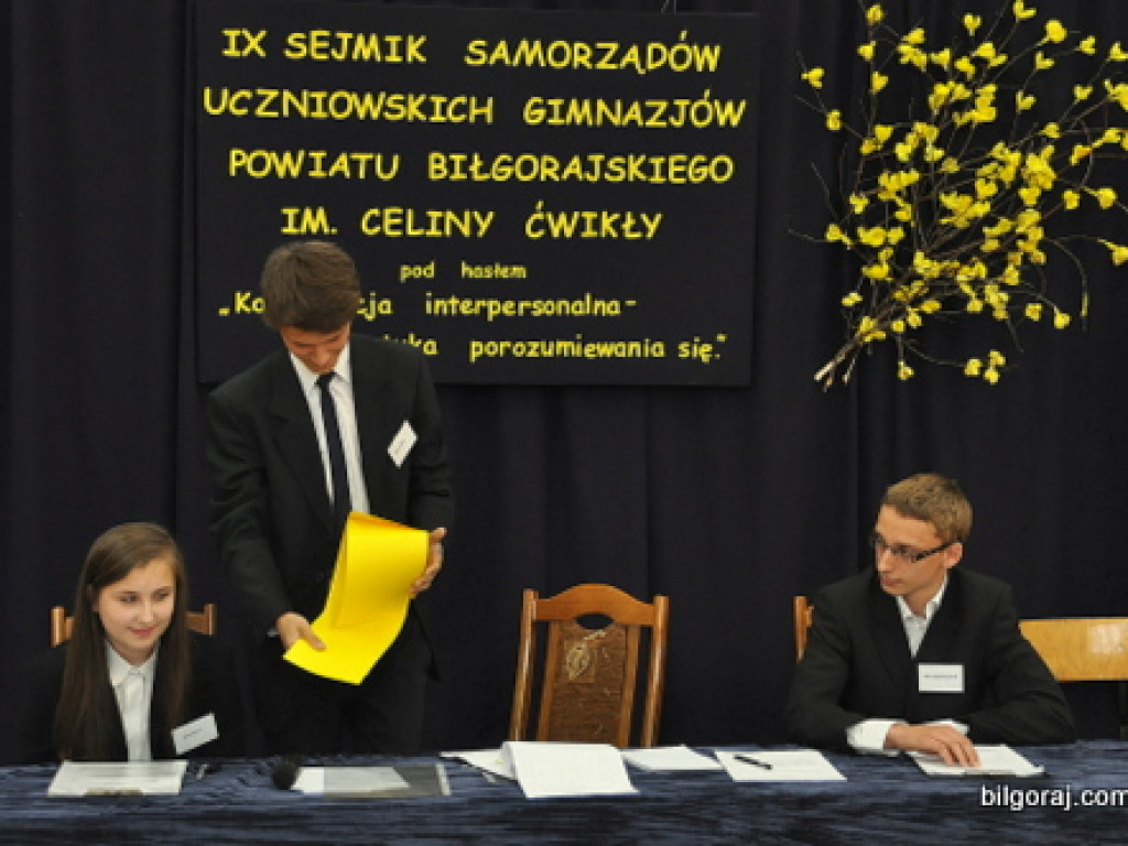 IX Sejmik Samorządów Uczniowskich Gimnazjów z terenu Powiatu Biłgorajskiego