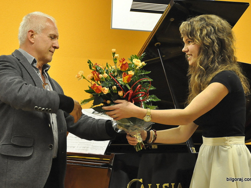 Waldemar Malicki w Biłgoraju. Akompaniował uczniom Państwowej Szkoły Muzycznej