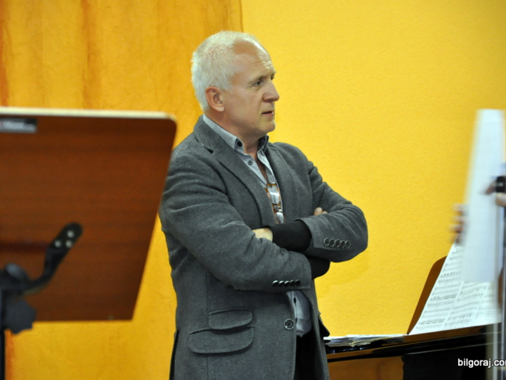 Waldemar Malicki w Biłgoraju. Akompaniował uczniom Państwowej Szkoły Muzycznej