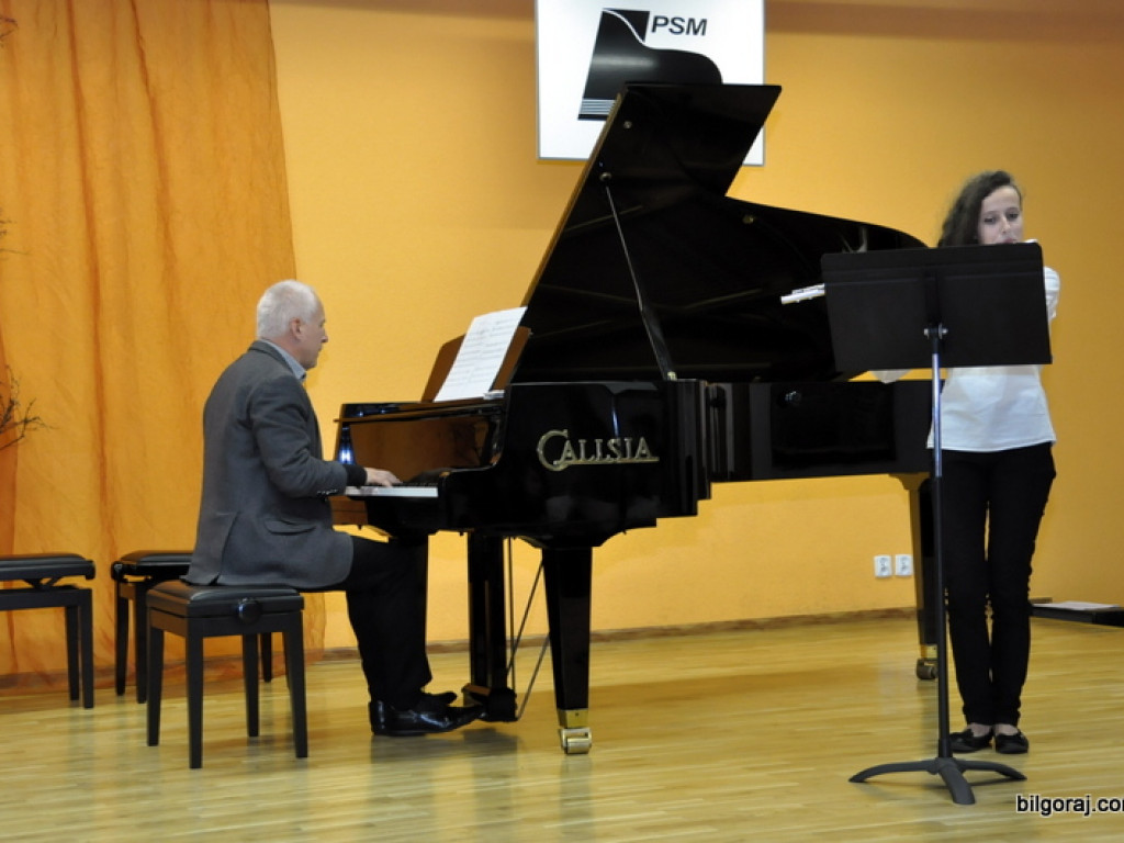 Waldemar Malicki w Biłgoraju. Akompaniował uczniom Państwowej Szkoły Muzycznej