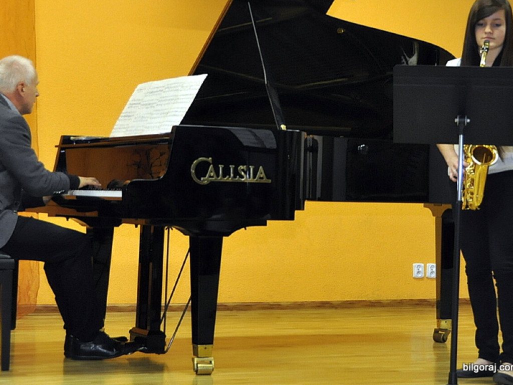 Waldemar Malicki w Biłgoraju. Akompaniował uczniom Państwowej Szkoły Muzycznej