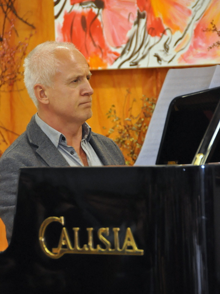 Waldemar Malicki w Biłgoraju. Akompaniował uczniom Państwowej Szkoły Muzycznej