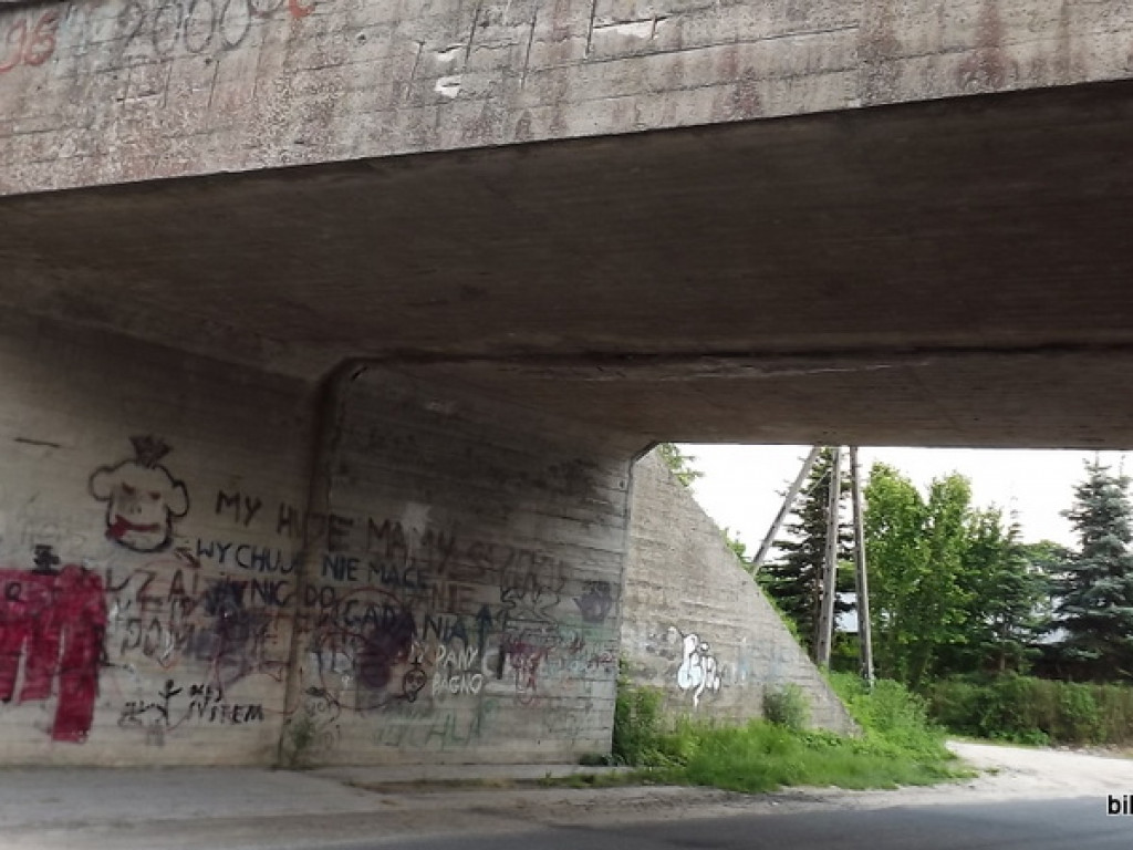 Wiadukt kolejowy w Dąbrowicy pomalowany (FOTO)