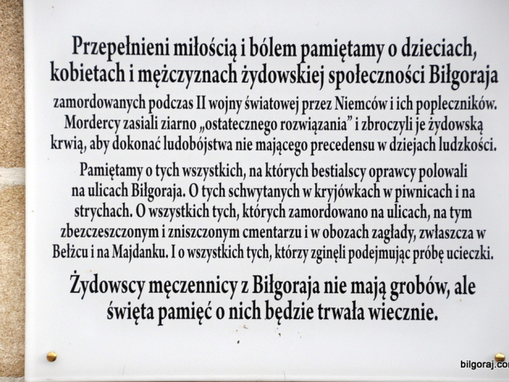 Otwarcie ściany pamięci w Biłgoraju (FOTO)