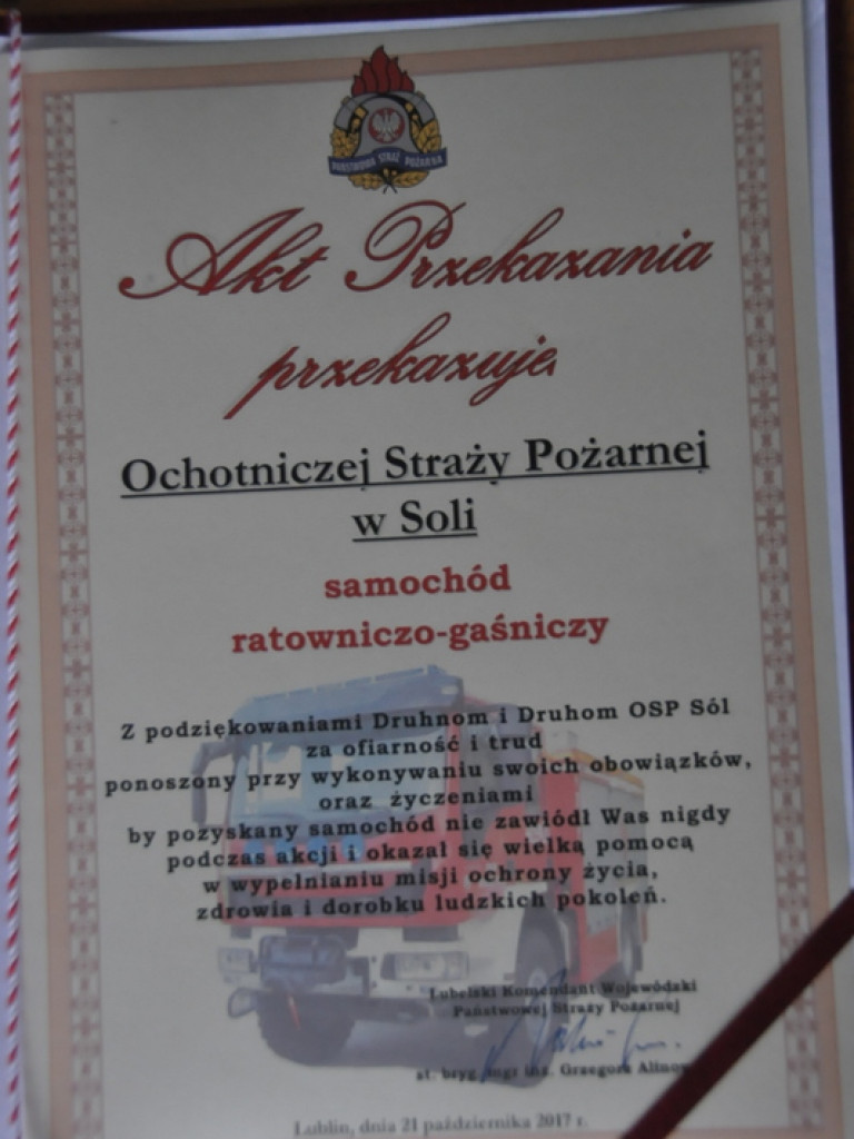 Nowy samochód dla OSP Sól (FOTO)