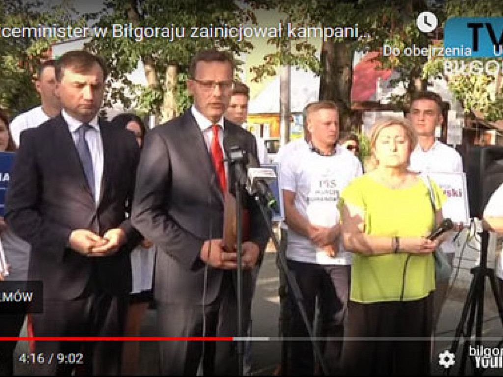 Wiceminister w Biłgoraju zainicjował kampanię wyborczą. Towarzyszył mu Zbigniew Ziobro (FOTO, VIDEO)