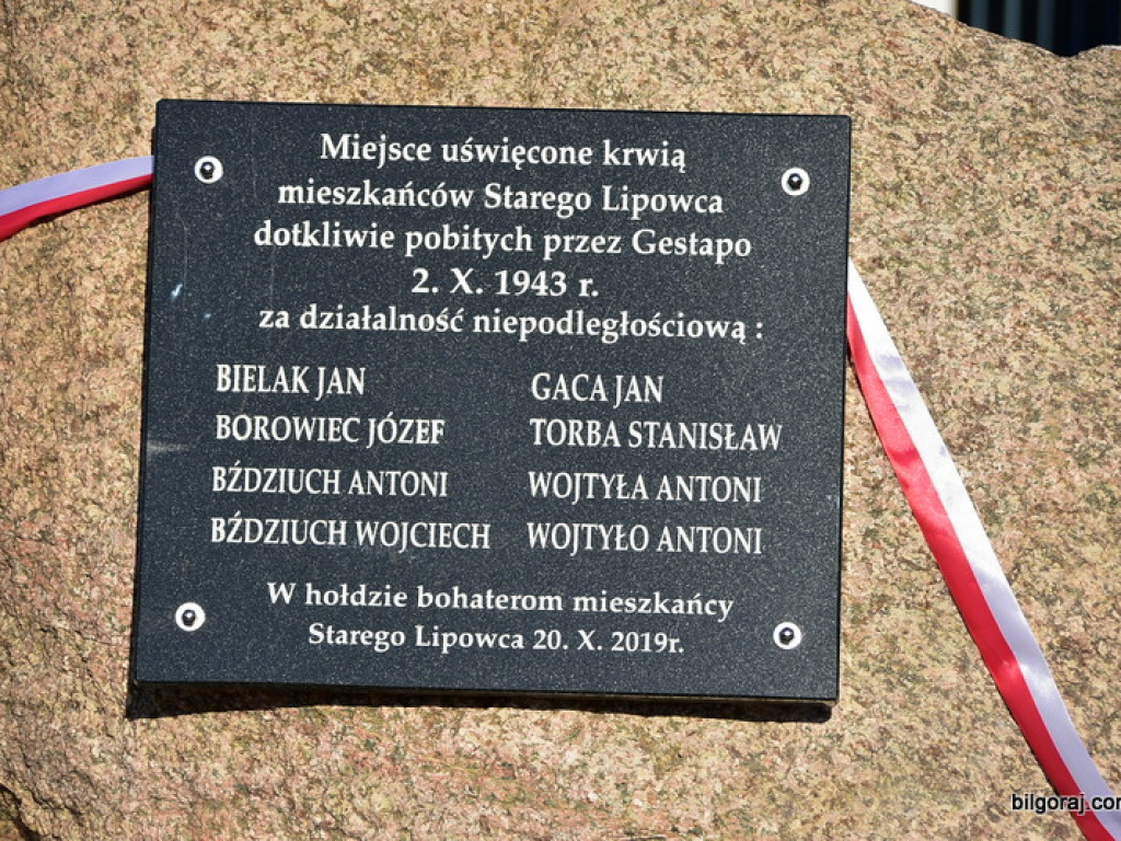 Pomnik ku czci mieszkańców Lipowca Starego został odsłonięty (FOTO)