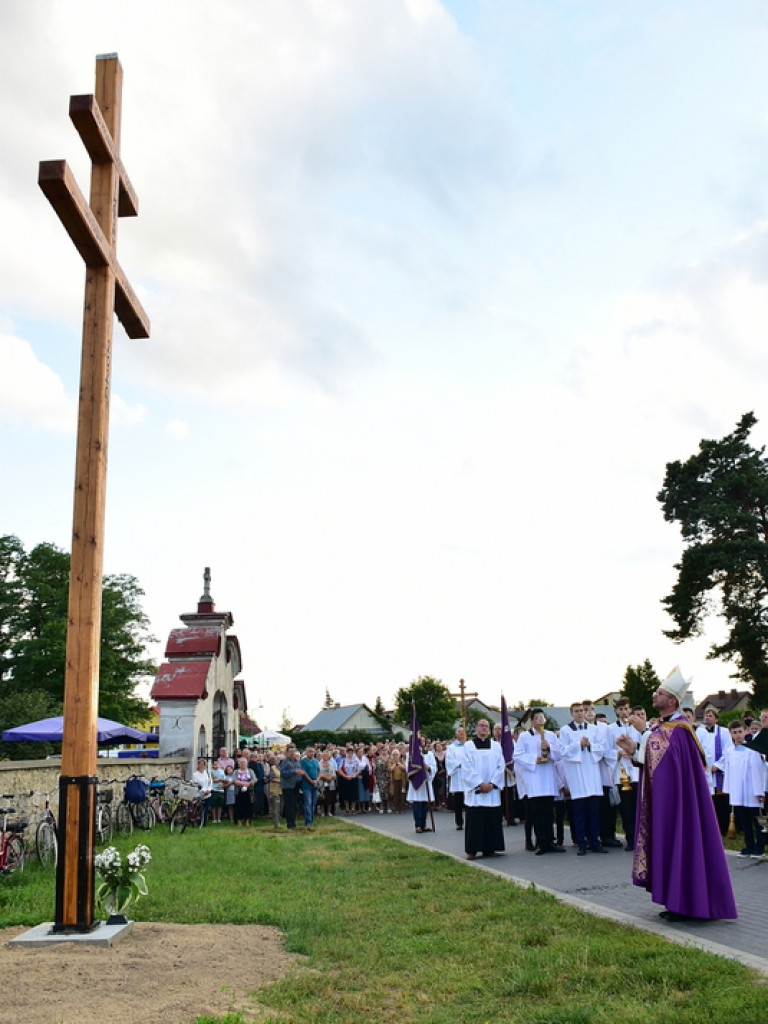 Krzyż epidemiczny w Puszczy Solskiej poświęcony. To już druga karawaka postawiona w związku z epidemią koronawirusa (FOTO)