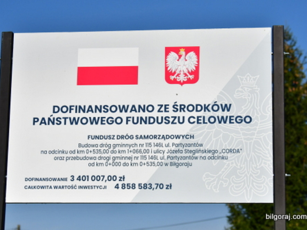 Zakończył się remont i budowa ulic Partyzantów i Steglińskiego „Corda” w Biłgoraju