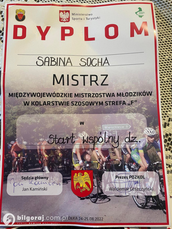 Sukces uczennicy z gminy Biszcza w kolarstwie