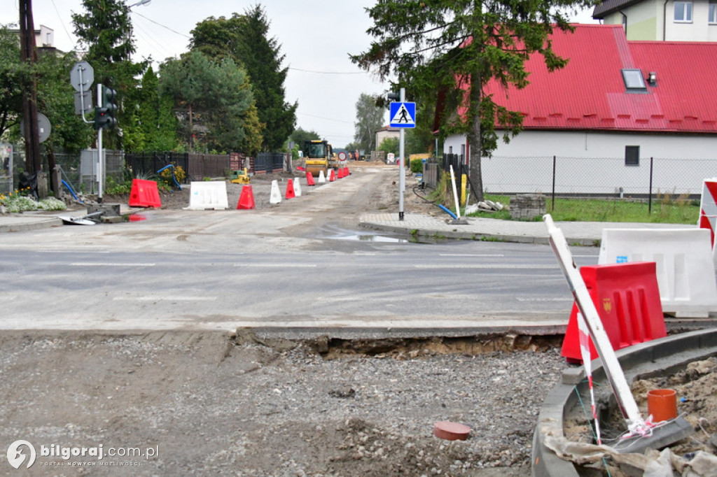 Trwa remont ulic Piłsudskiego w Biłgoraju