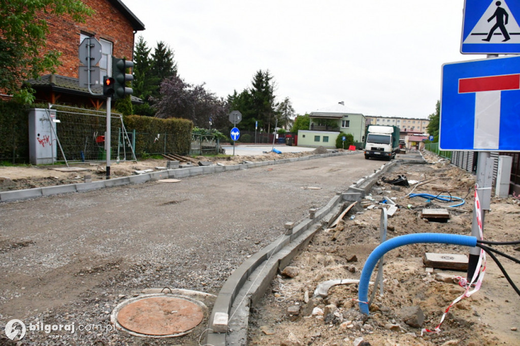 Trwa remont ulic Piłsudskiego w Biłgoraju