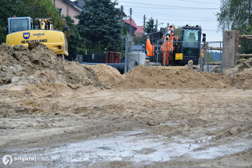 Trwa remont ulic Piłsudskiego w Biłgoraju