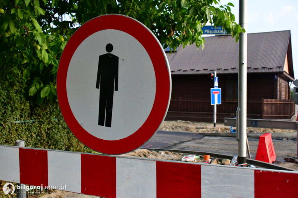 Trwa remont ulic Piłsudskiego w Biłgoraju