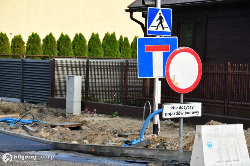 Trwa remont ulic Piłsudskiego w Biłgoraju