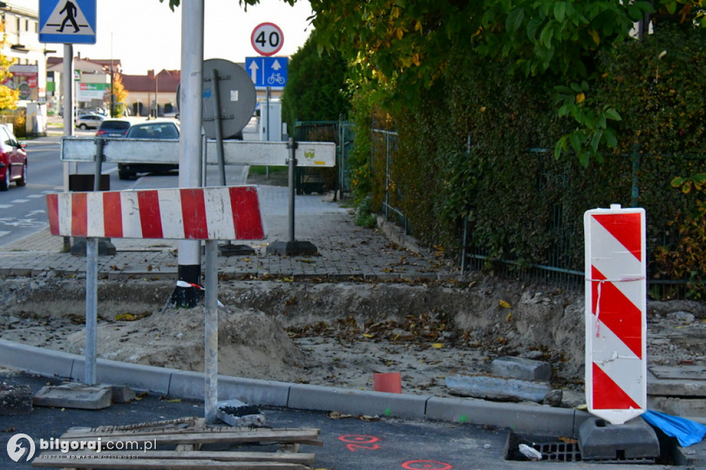 Trwa remont ulic Piłsudskiego i Narutowicza w Biłgoraju