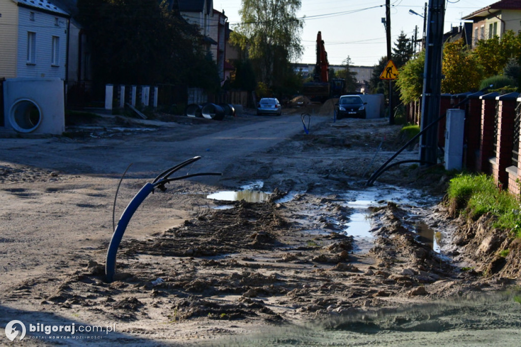 Trwa remont ulic Piłsudskiego i Narutowicza w Biłgoraju