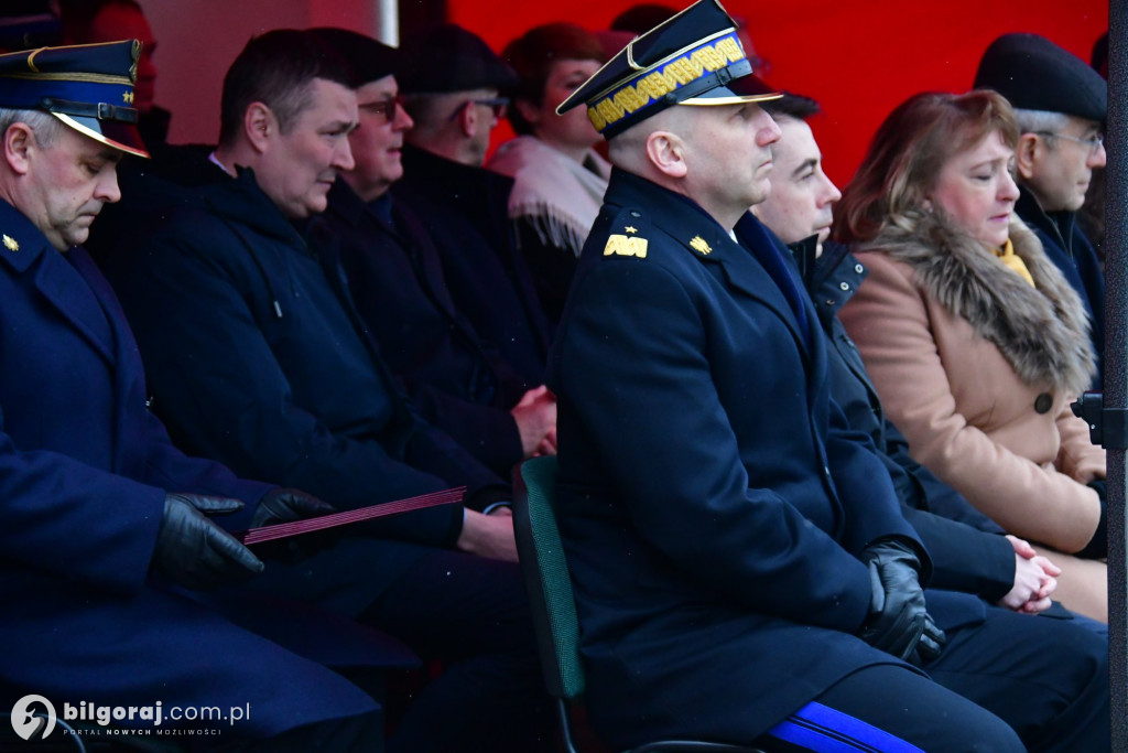 Biłgoraj przekazanie nowych wozów bojowych dla PSP i OSP Sól