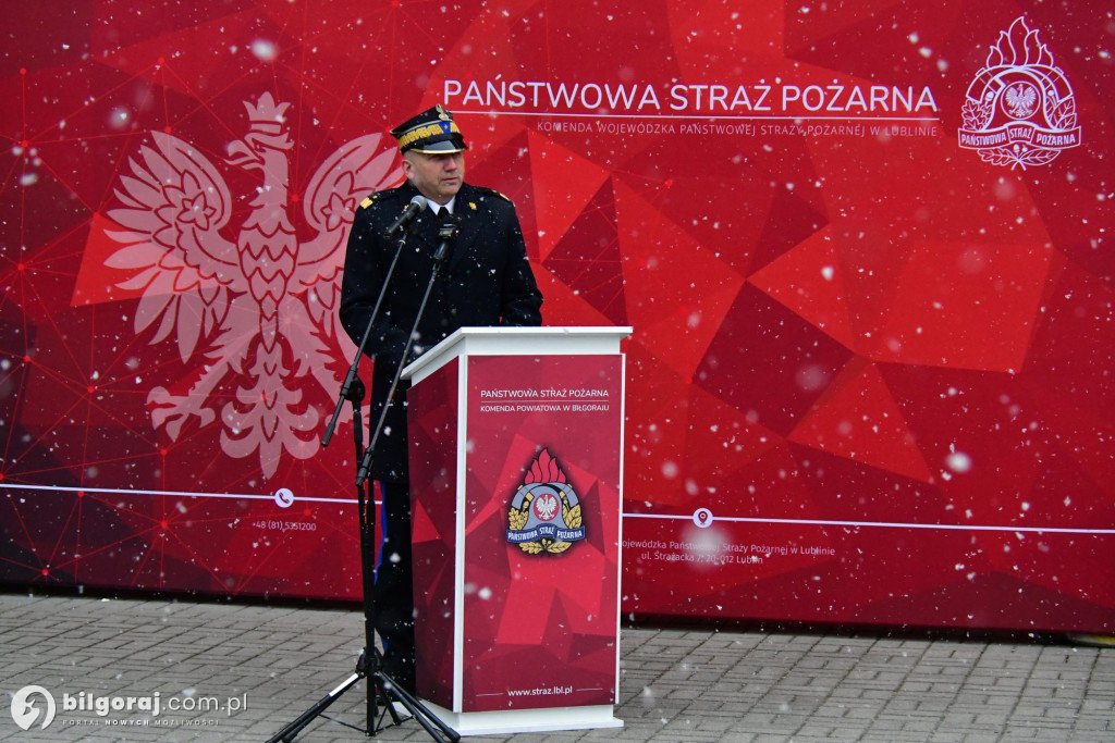 Biłgoraj przekazanie nowych wozów bojowych dla PSP i OSP Sól