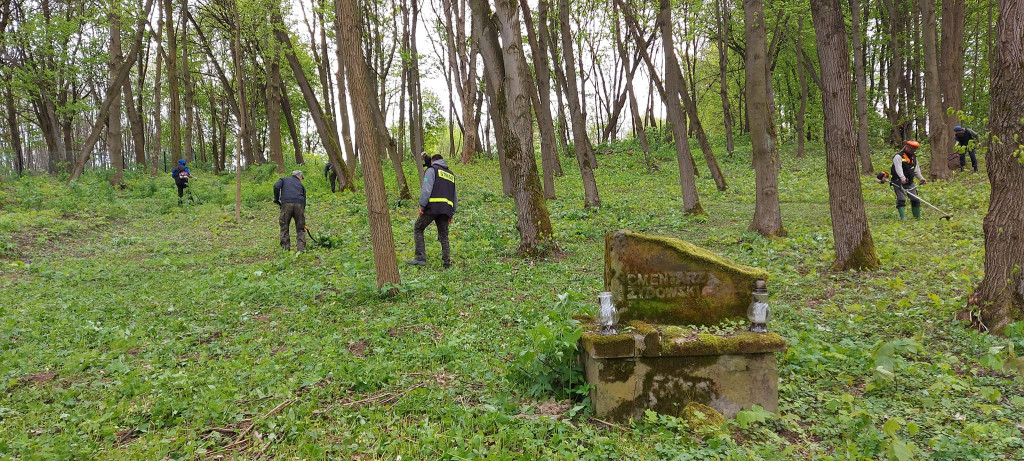 Sprzątanie cmentarza żydowskiego w Goraju