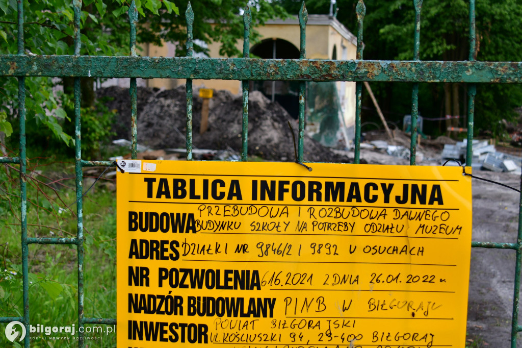 Zaawansowanie prac nad Muzeum w Osuchach - czerwiec 2023