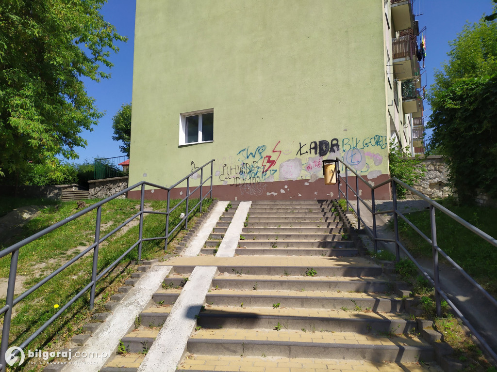 Zamiast wulgaryzmów powstało kolorowe graffiti. Zmalowali je byli uczniowie 