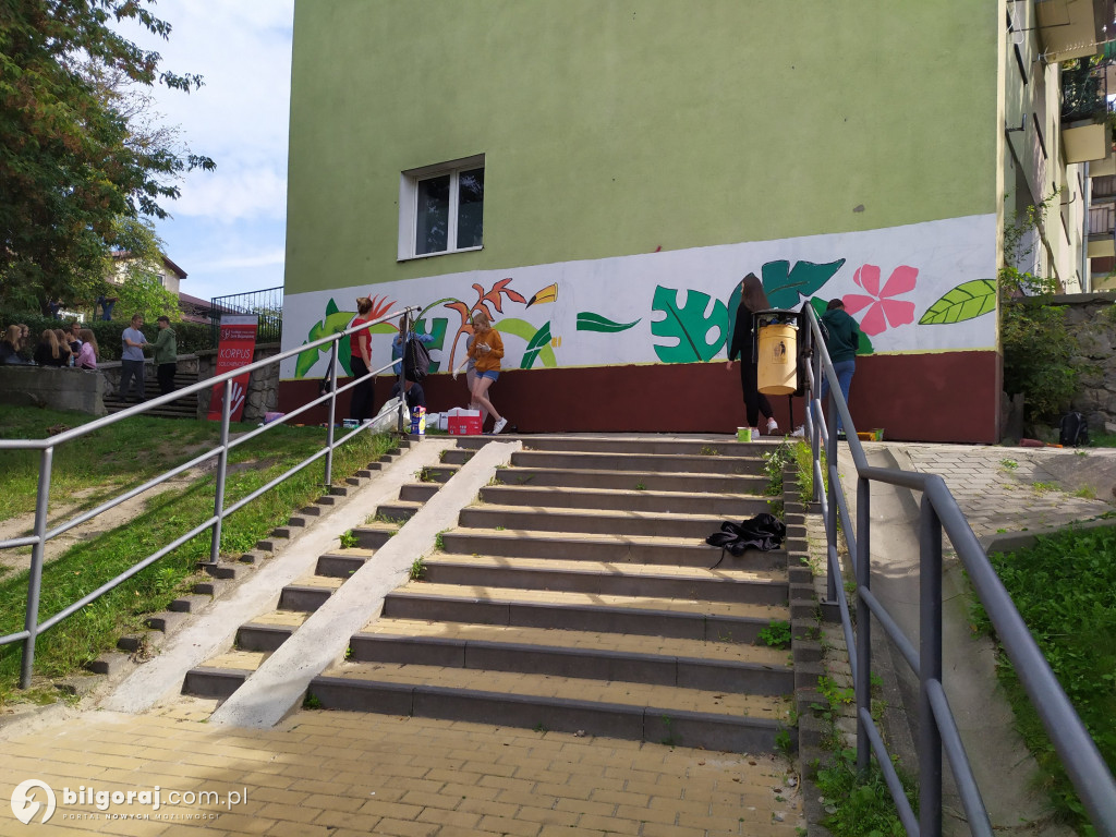 Zamiast wulgaryzmów powstało kolorowe graffiti. Zmalowali je byli uczniowie 
