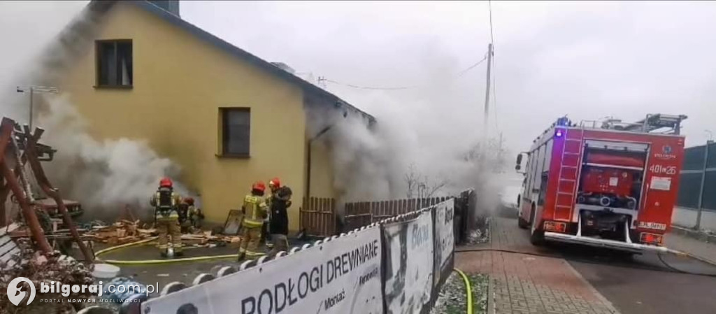 Pożar kotłowni w Biłgoraju