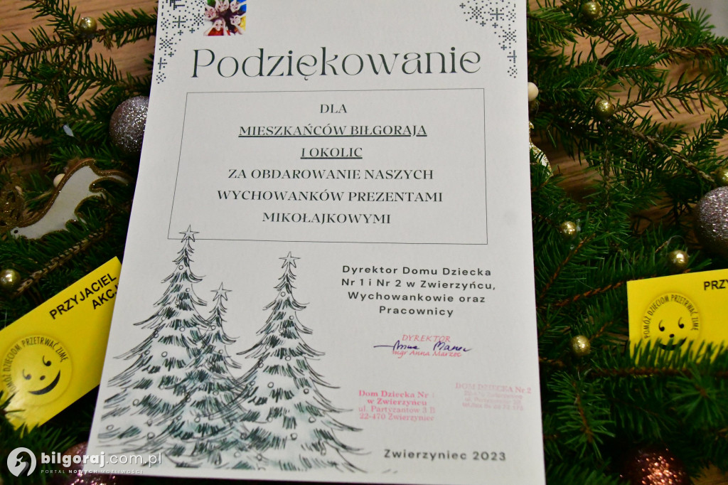 Prezenty z Biłgoraja dla dzieci z Domu Dziecka