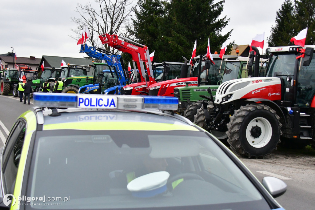 Rolnicy zablokowali Biłgoraj. Wszystko w ramach akcji protestacyjnej