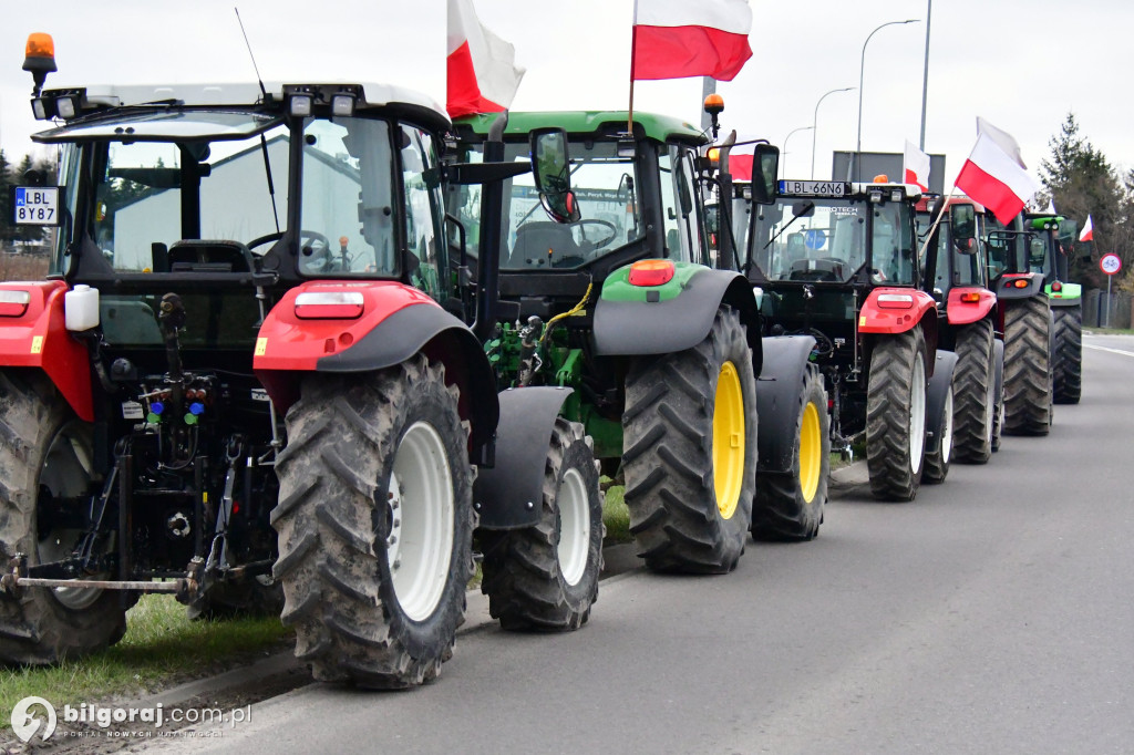 Rolnicy zablokowali Biłgoraj. Wszystko w ramach akcji protestacyjnej