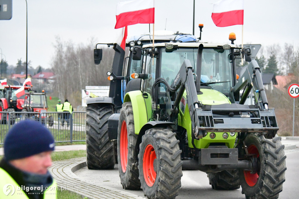 Rolnicy zablokowali Biłgoraj. Wszystko w ramach akcji protestacyjnej
