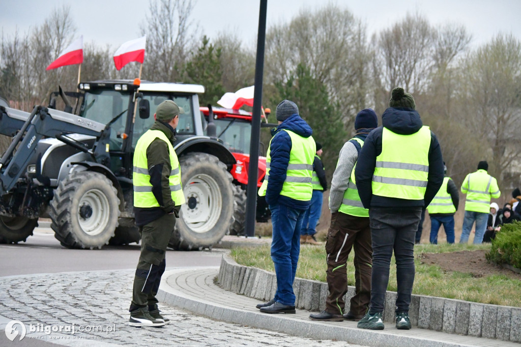 Rolnicy zablokowali Biłgoraj. Wszystko w ramach akcji protestacyjnej