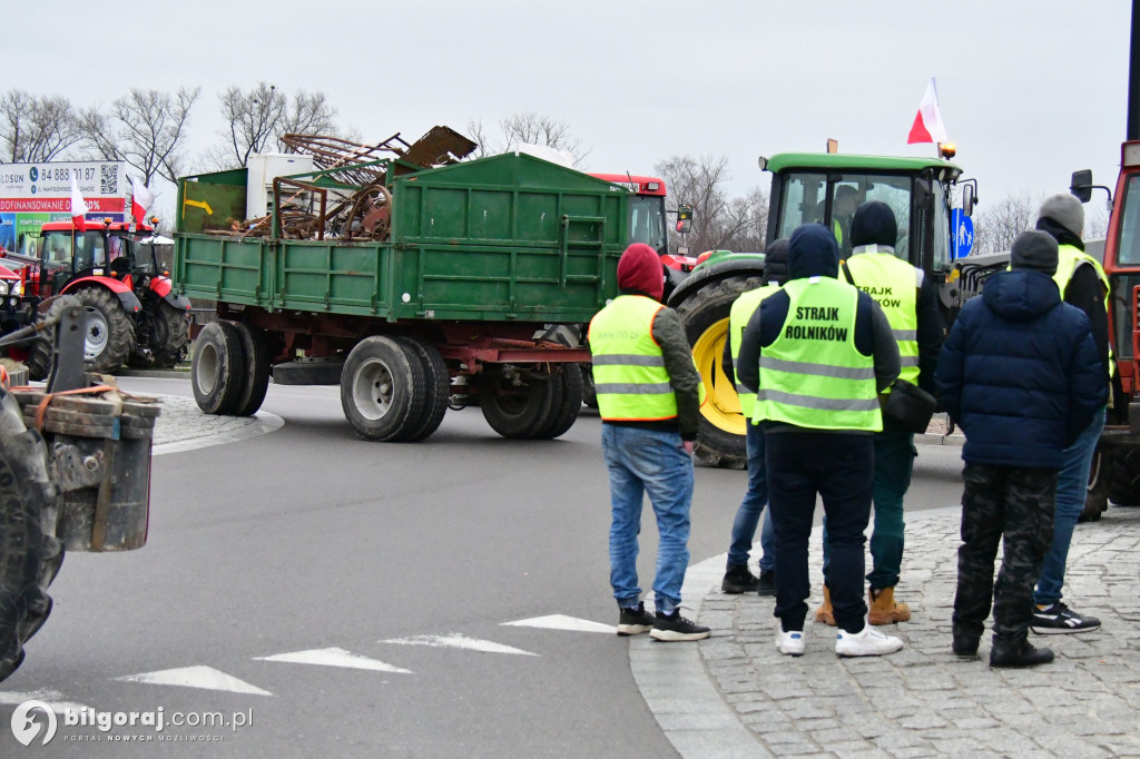 Rolnicy zablokowali Biłgoraj. Wszystko w ramach akcji protestacyjnej