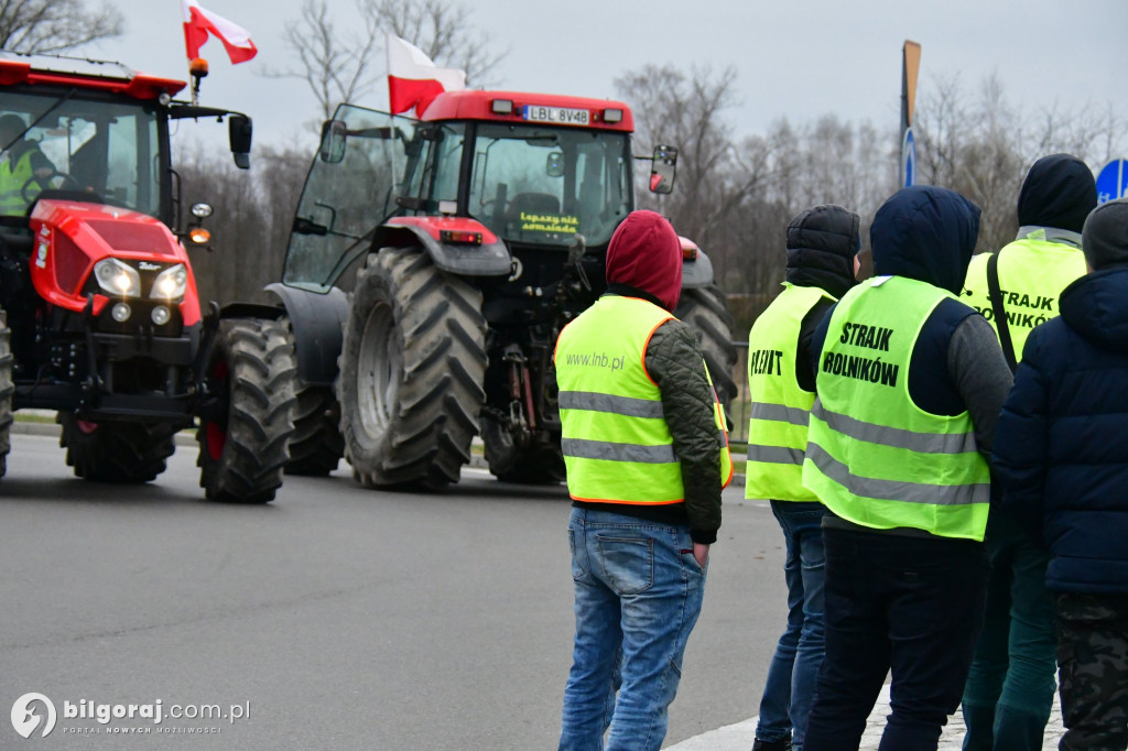 Rolnicy zablokowali Biłgoraj. Wszystko w ramach akcji protestacyjnej