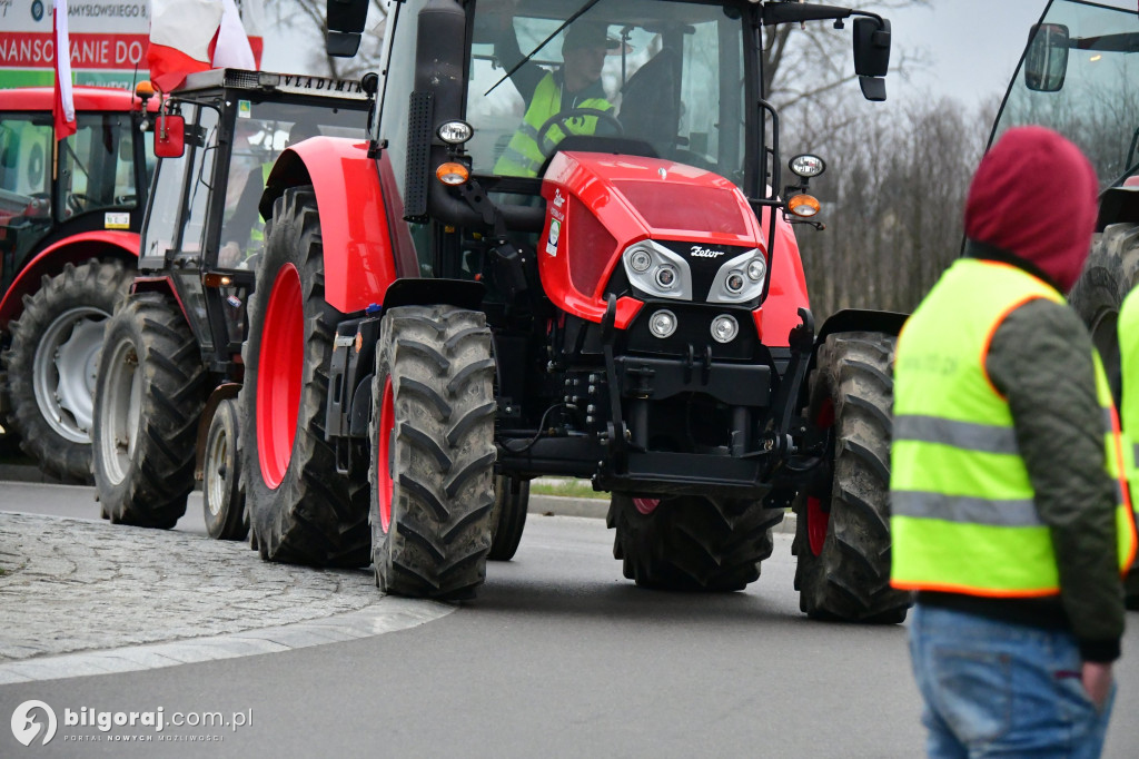 Rolnicy zablokowali Biłgoraj. Wszystko w ramach akcji protestacyjnej