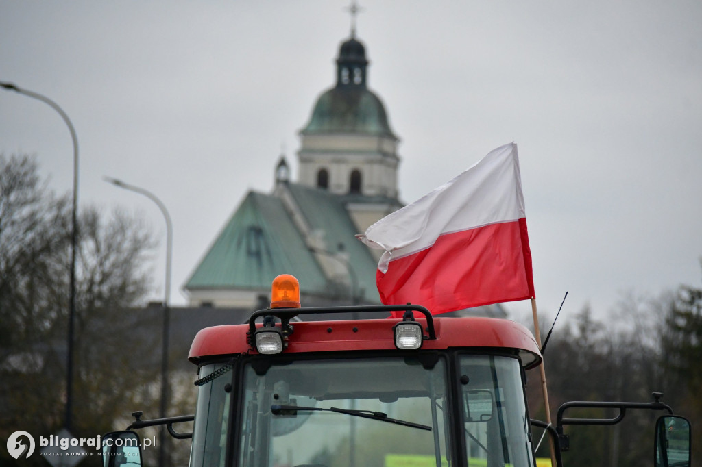 Rolnicy zablokowali Biłgoraj. Wszystko w ramach akcji protestacyjnej