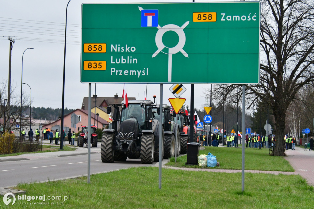 Rolnicy zablokowali Biłgoraj. Wszystko w ramach akcji protestacyjnej