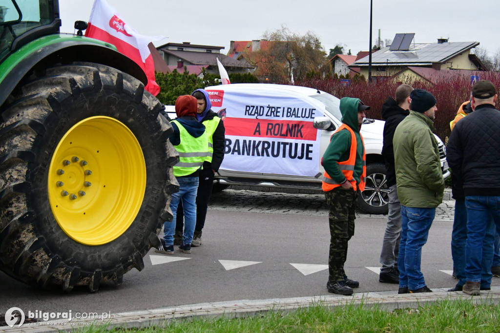 Rolnicy zablokowali Biłgoraj. Wszystko w ramach akcji protestacyjnej