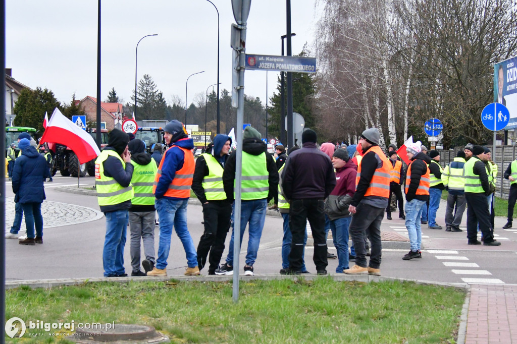 Rolnicy zablokowali Biłgoraj. Wszystko w ramach akcji protestacyjnej