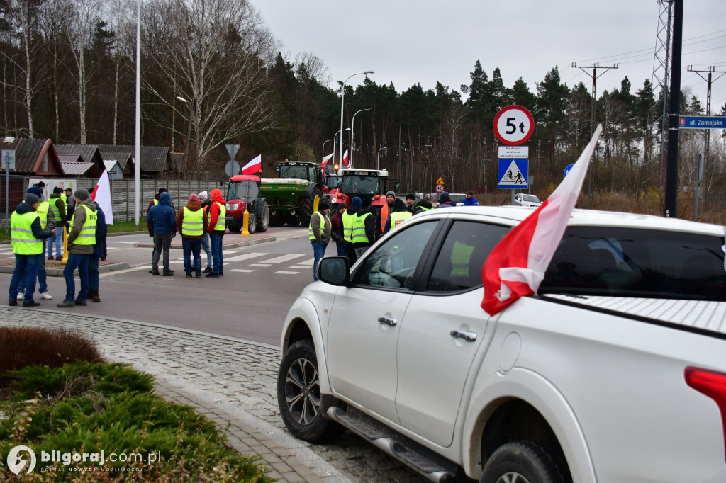 Rolnicy zablokowali Biłgoraj. Wszystko w ramach akcji protestacyjnej