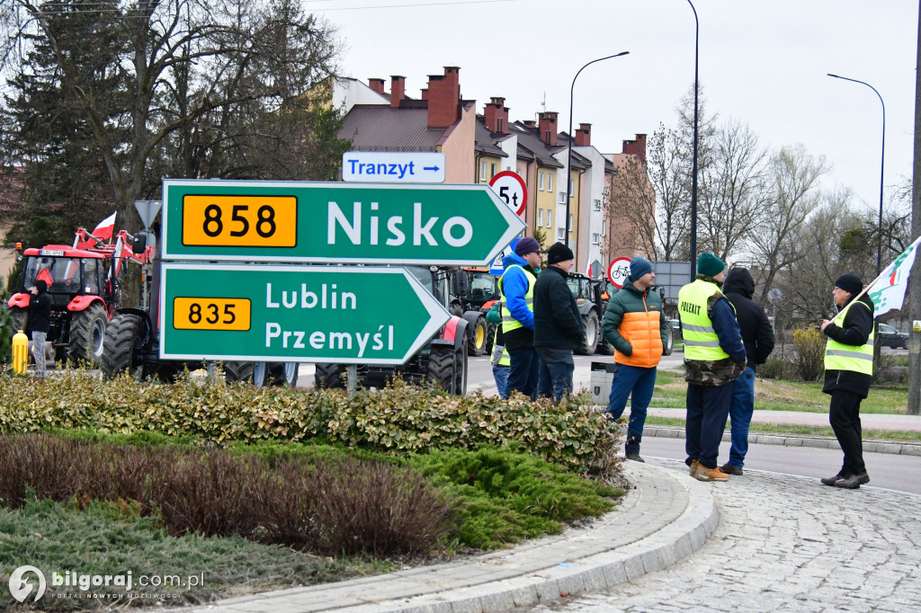 Rolnicy zablokowali Biłgoraj. Wszystko w ramach akcji protestacyjnej