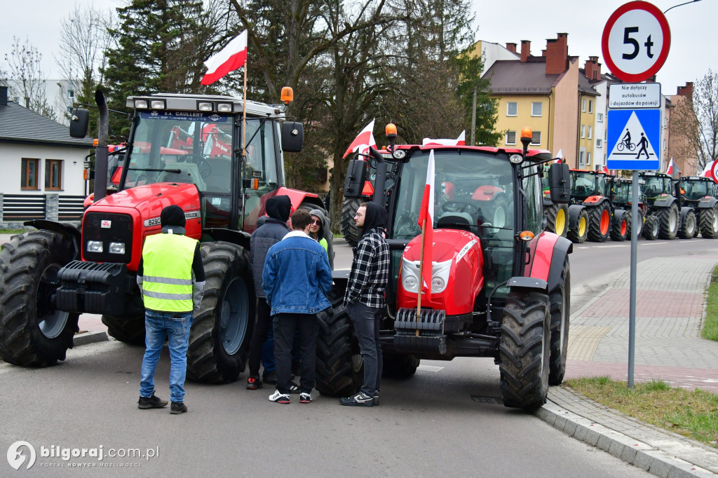 Rolnicy zablokowali Biłgoraj. Wszystko w ramach akcji protestacyjnej
