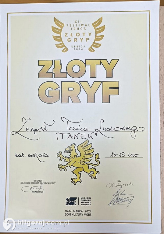 Złoty Gryf dla ZTL Tanew