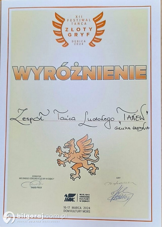 Złoty Gryf dla ZTL Tanew