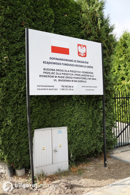 Bezpieczniejsza komunikacja w Biłgoraju – zakończenie budowy drogi dla pieszych i rowerów przy Bagiennej