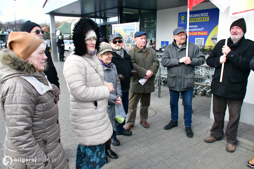 Biłgoraj. Protest pod sklepem Lidl