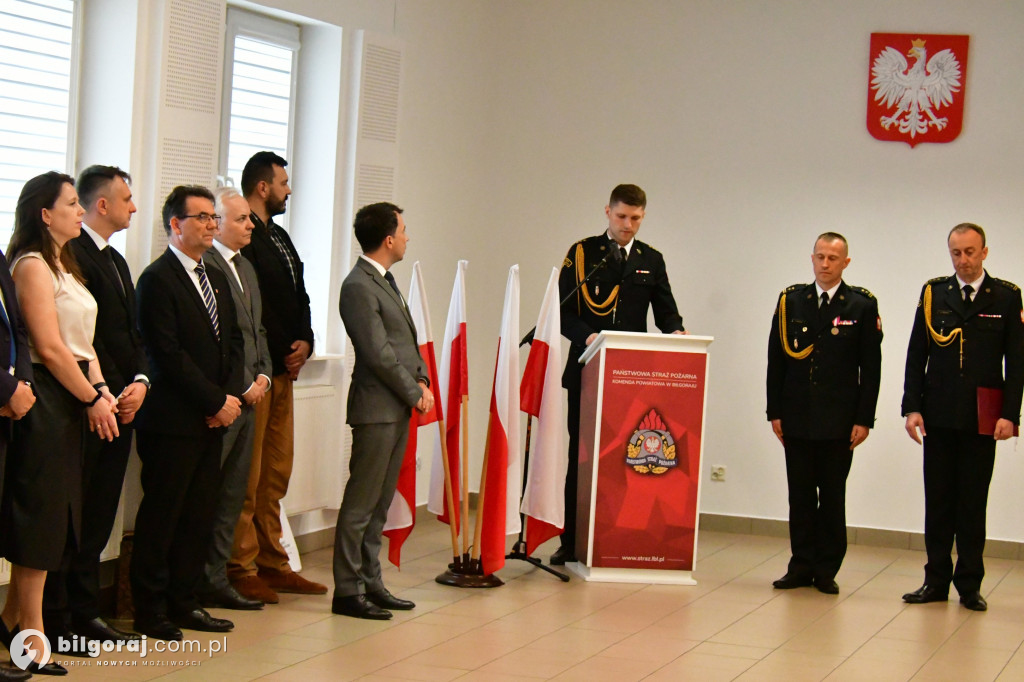 Uroczyste przejęcie obowiązków Komendanta Powiatowego PSP w Biłgoraju